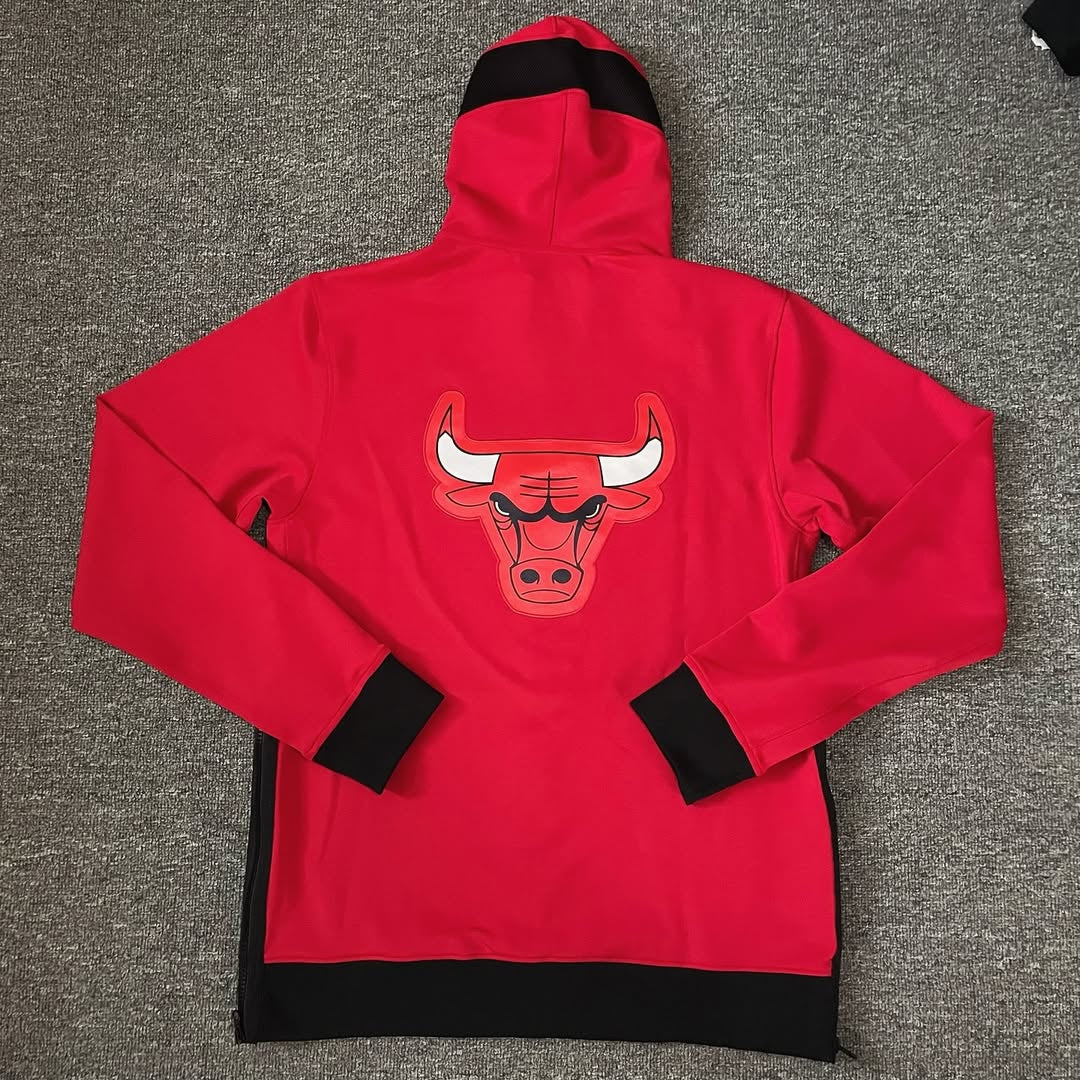 Red Chicago Bulls Full-Zip Hoodie Jacket