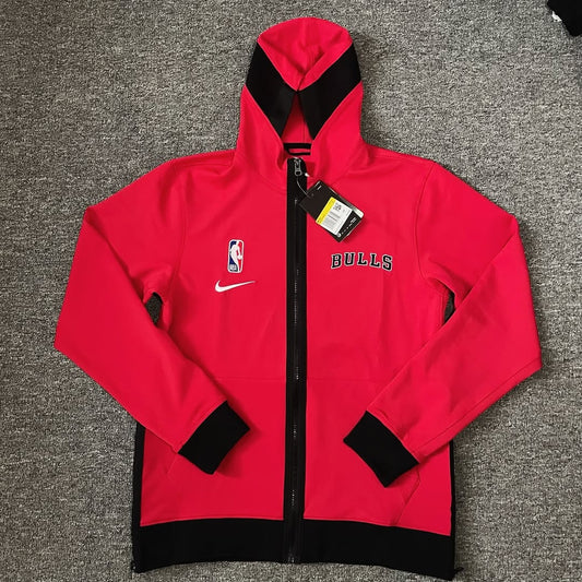 Red Chicago Bulls Full-Zip Hoodie Jacket